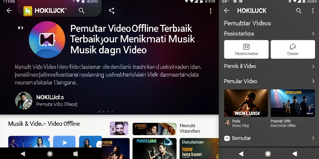 Antarmuka HOKILUCK yang sederhana dan elegan untuk Pemutar Video Offline.