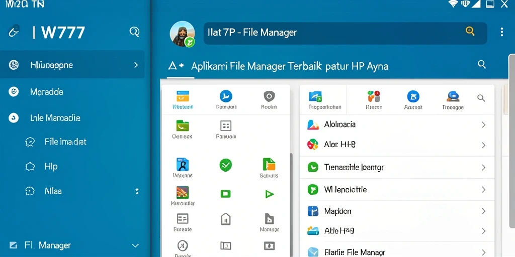 Antarmuka IW777 yang bersih dan fungsional untuk mengelola file.