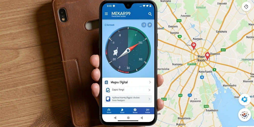 Antarmuka MEKAR99 menampilkan kompas digital yang akurat dan informatif.